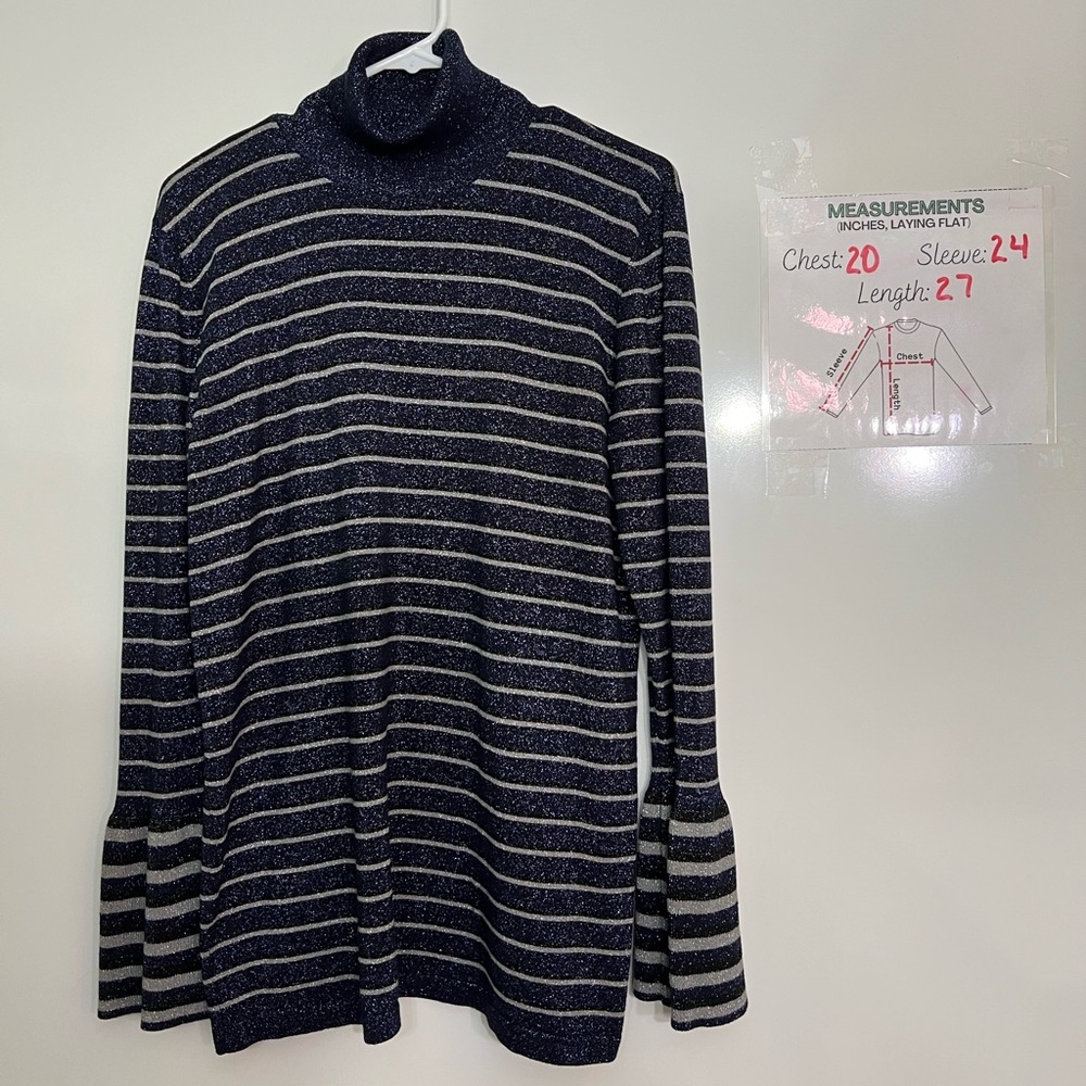 Worthington Glitter shimmer navy sweater size XL